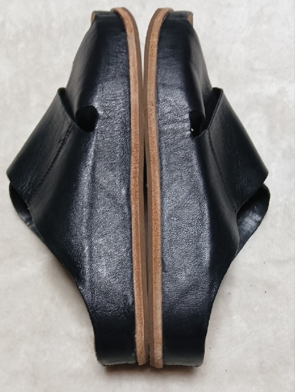 Kork-Ease Black Leather Crisscross Cork Slide Mules Size 7 M - Picture 3 of 6